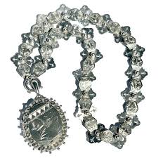 Victorian Silver Fancy Collar Necklace and Locket For Sale ...