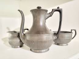 Vintage Pewter James Dixon and Sons Teapot Sugar Creamer ...