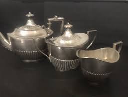 Antique Gorham Sterling Silver Tea Set. Teapot, Cream And ...