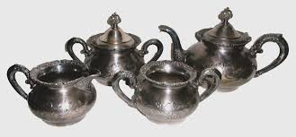 Victorian Van Bergh 1898 Tea Set ~ 4 pc Silverplate ~ Sugar Creamer Waste Bowl | eBay