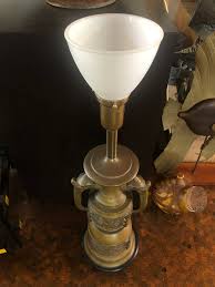 Tall Asian Hollywood Regency Brass Table Lamp in Style of ...