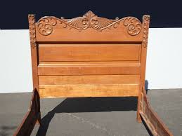 Vintage French Country Brown Full Bed Frame Headboard & FB ...