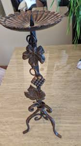 Vintage a gothic 17"Tall Candle Holder Draping Graps. | eBay