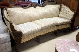 Antique Victorian Sofa with Ornately Carved Wood Frame and ...