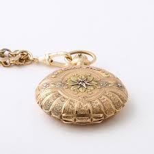 Antique Ladies Hunter Elgin 4 Color Gold Pocket Watch and ...