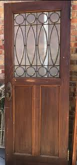 MAHOGANY TURN OF THE CENTURY DOOR WITH LEADED AND BEVELED GLASS — Lots of Furniture