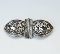 Antique Dutch 835 Silver Brooch With Floral Decoration Made ...