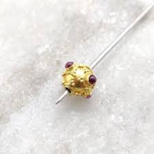 Ruby Round Bead, Vintage Designer 18k Solid Gold Charm Vintage Bead Jewelry | eBay