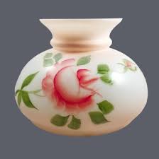 Light Pink Student Shade w/ Hand Painted Burgundy Rose and 7 ...