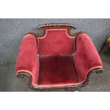 American Empire Carved Mahogany Chair | Chairish