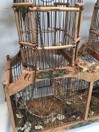19th Century French Wood & Wire Double Dome Bird Cage | eBay