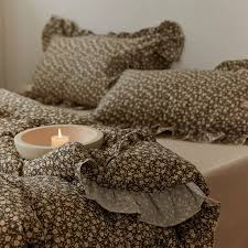 Ditsy Floral Bedding Set – Brown, Dusty Pink, Sage Green Options