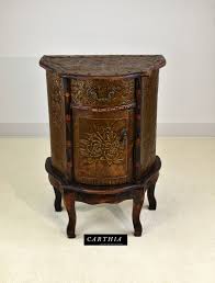 Traditional Color Flora Embossed Metal Accent Small Table With Intricate Embossed Detailing, One Upper Drawered and Lower Cabinet Door - Etsy Ireland
