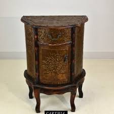 Traditional Color Flora Embossed Metal Accent Small Table With Intricate Embossed Detailing, One Upper Drawered and Lower Cabinet Door - Etsy