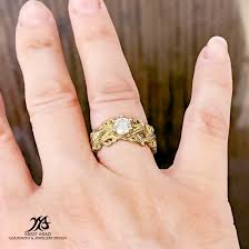 A 14K Yellow Gold Victorian Style Lab Grown Diamond Ring ...