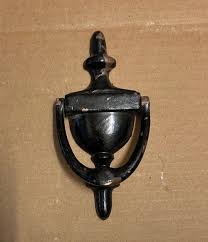 Vintage Shabby Door Knocker Old Black Paint Letter W Marking ...