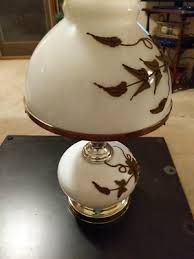 Vintage Hurricane Student Lamp Milk Glass Brass Metal Overlay | eBay