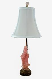 Lot - ROSE QUARTZ GUAN YIN BOUDOIR LAMP