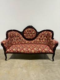 Red Floral Antique Victorian Sofa – Invio Fine Furniture ...