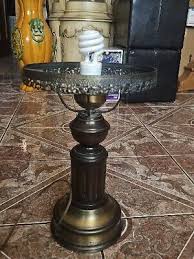 Vintage BRONZE Wood Hurricane Parlor Lamp NO SHADE | eBay