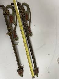 2 Antique Art Deco Victorian Swing Arm Curtain Rods ...
