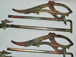 Antique Swing Arm Adjustable Curtain Rods Ornate Metal ...