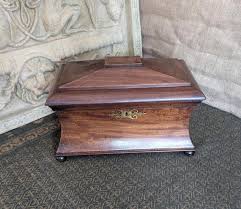 Large Antique Victorian Mahogany Sarcophagus Tea Caddy With Glass Mixing Bowl – C.1850–1870 – Velvet Lined, Brass Escutcheon, Bun Feet - Etsy