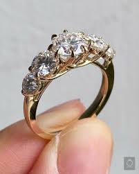 585/14K Gold Round Cut Moissanite Engagement Multi Stone Ring| Anniversary Ring |unique Moissanite Wedding Ring|old European Cut Ring - Etsy
