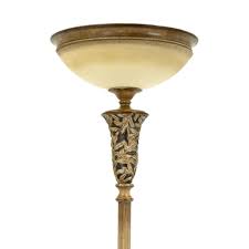 Urn Accented Floor Lamp in Mottled Gold Finish and Frosted ...