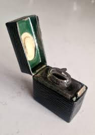 Antique Travel Portable Inkwell Leather & Brass | eBay UK