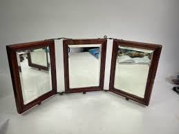 Antique Early Tri Fold Hanging Shaving Mirror Mahogany ...