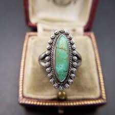 Blue Green Turquoise Marquise 925 Silver Vintage Flower Ring Dot Decoration | eBay