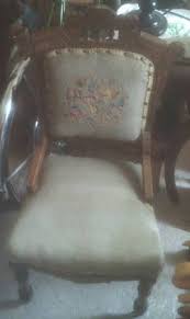 Antique Eastlake chairs green 1870-1890, needlepoint/casters ...