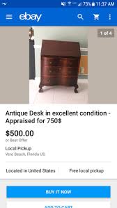 VTG ANTIQUE MAHOGANY SERPENTINE SECRETARY DESK CLAW FEET CHIPPENDALE WITH 3 DRAWERS for Sale in Durham, NC - OfferUp