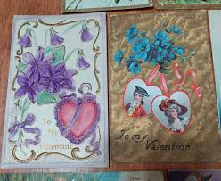 Lot 8 Antique Postcards VALENTINE'S DAY Chromo Embossed Gilded GERMANY NICE ONES | eBay
