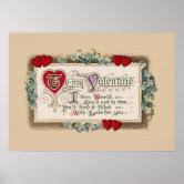 Love Poem in Shape of Heart Poster | Zazzle