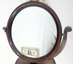 Very Fine Single Pedestal Carved Tripod Base 62" Tall Shaving Mirror MINT! For Sale at 1stDibs