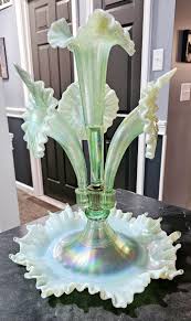 Beautiful Fenton Carnival Glass Epergne Signed Frank M ...