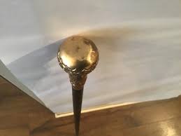 Gold Toned Fancy Round Top Walking Stick/ Cane Victorian ...