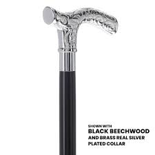 Scratch and Dent Chrome Plated Fritz Handle Walking Cane w/ White …