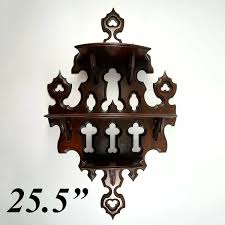 Antique French 25.5" Tall Wall Shelf, 3-Tier Display, Beveled Carved W – Antiques & Uncommon Treasure