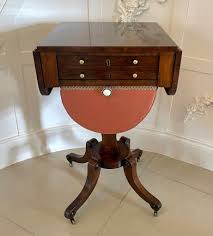 Antique Regency Quality Rosewood Free Standing Sewing/lamp ...