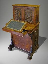 English Walnut and Marquetry Davenport Desk, 19th Century ...