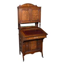 Antique Tall Davenport, English, Walnut, Bureau Cabinet ...