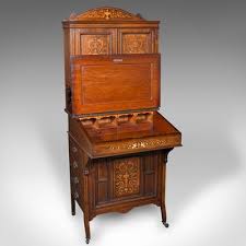 Tall Davenport English Bureau Cabinet in Walnut, 1860s for ...
