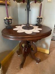 Victorian Table w/original Glass Rollers