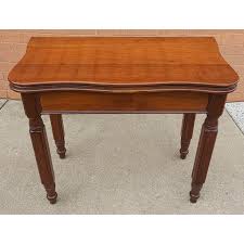 19th Century Victorian Rococo Style Walnut Serpentine Fold-Top Tea Table | Chairish