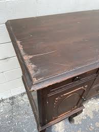 Antique Buffet Wood Sideboard Cabinet Hutch Traditional Hickory Console Sideboard Provincial Country Vintage Server CUSTOM PAINT AVAIL