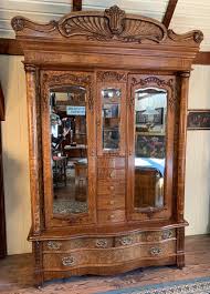 Antique Oak Karges Furniture Company Wardrobe with Lingerie ...