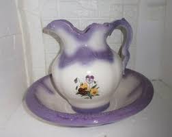 Vintage Ceramic Pitcher and Basin Set - Etsy Hong Kong